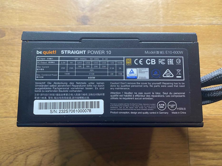 Be Quiet! Straight Power 10 600W ват мощности 80+ gold на пломбе