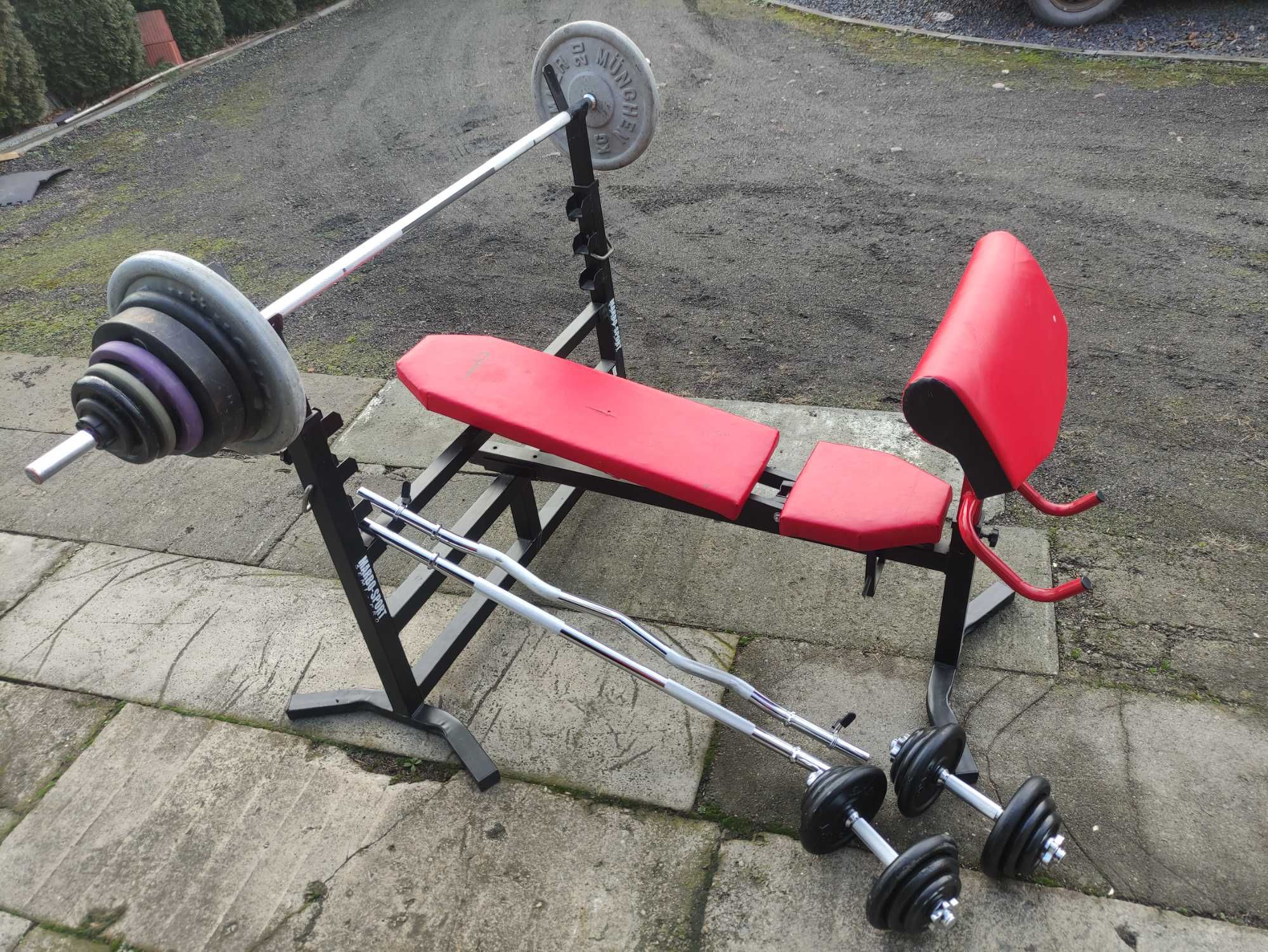 Ławka ławeczka regulowana MARBO obciążenie żeliwo 145kg GRYFY Hantle