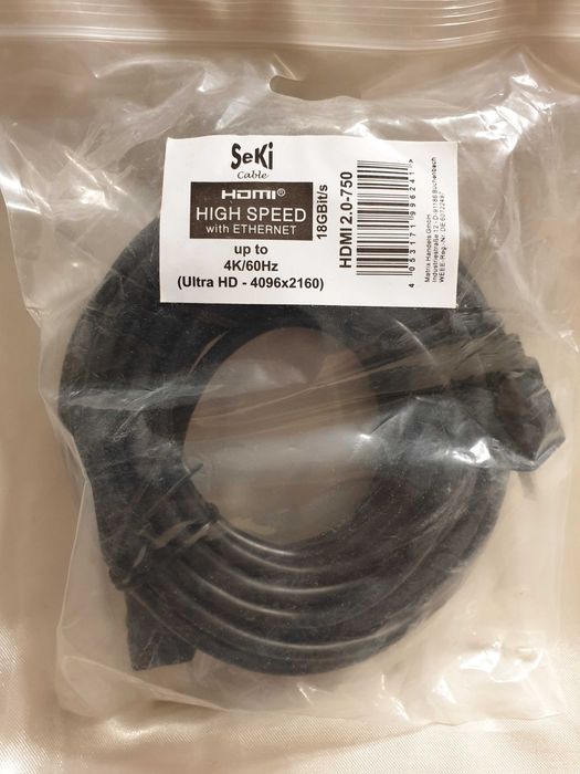 Cabo HDMI alta velocidade 18GBps com Ethernet 4K-60Hz 3.0 mts • NOVO !