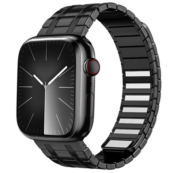 ремешок стальной apple watch ultra 1 ultra 2 black магнитный