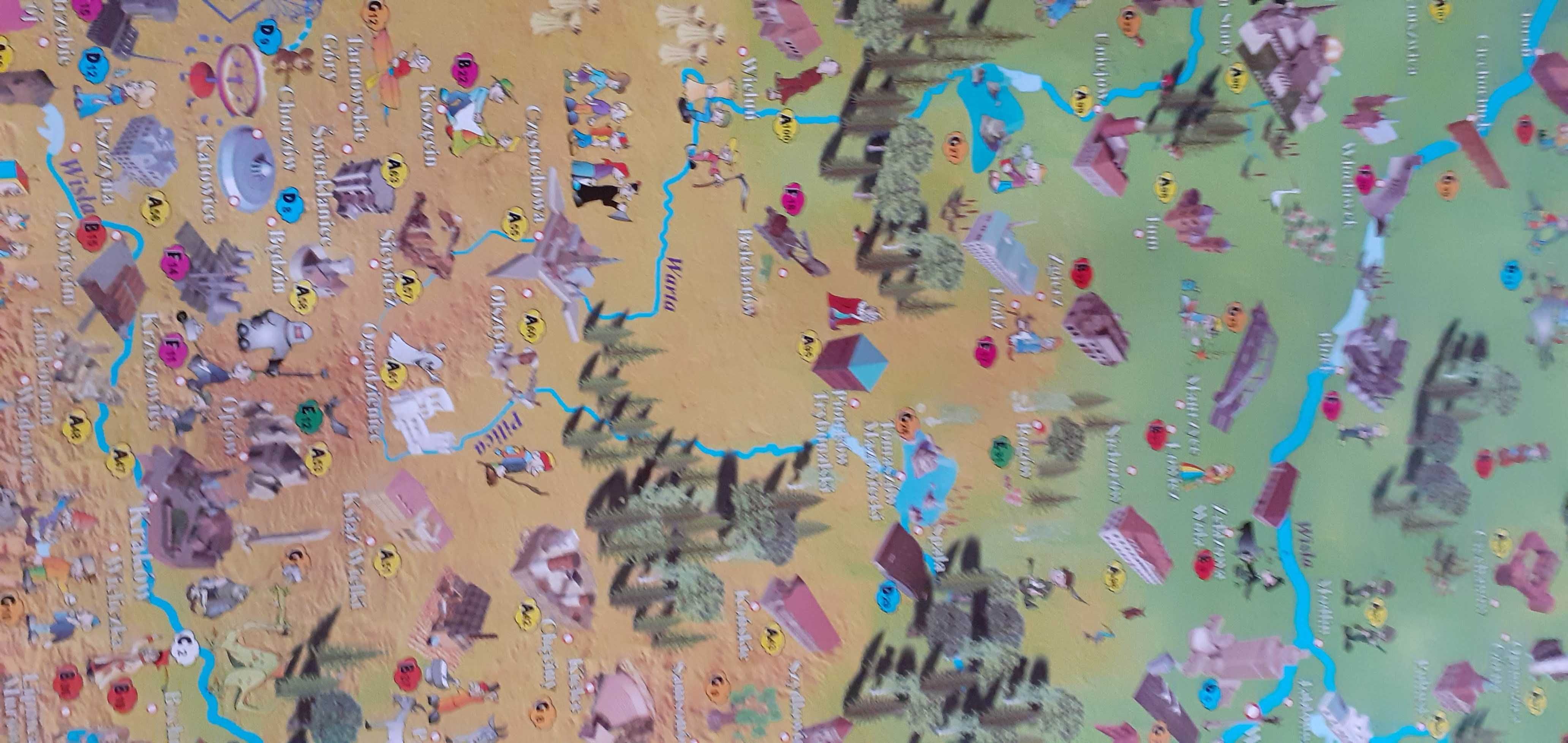 Mapa Polski w obrazkach dla dzieci