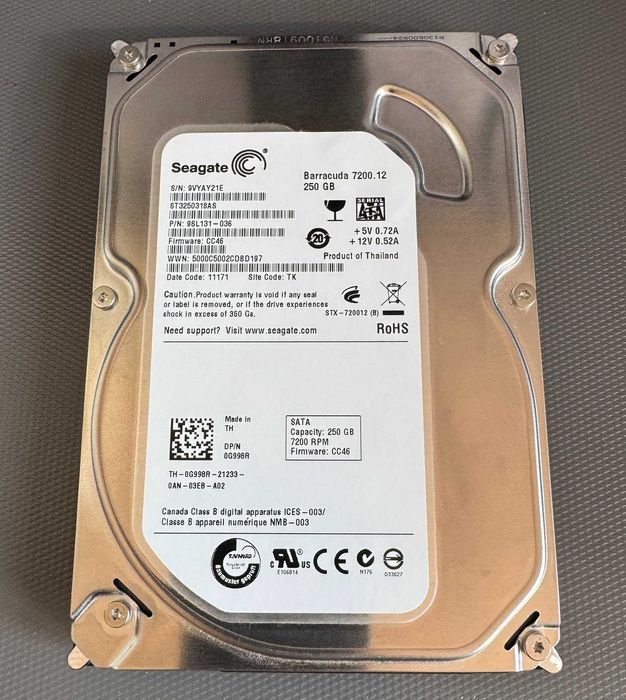 Seagate Barracuda 250GB SATA 3.5"  7200rpm