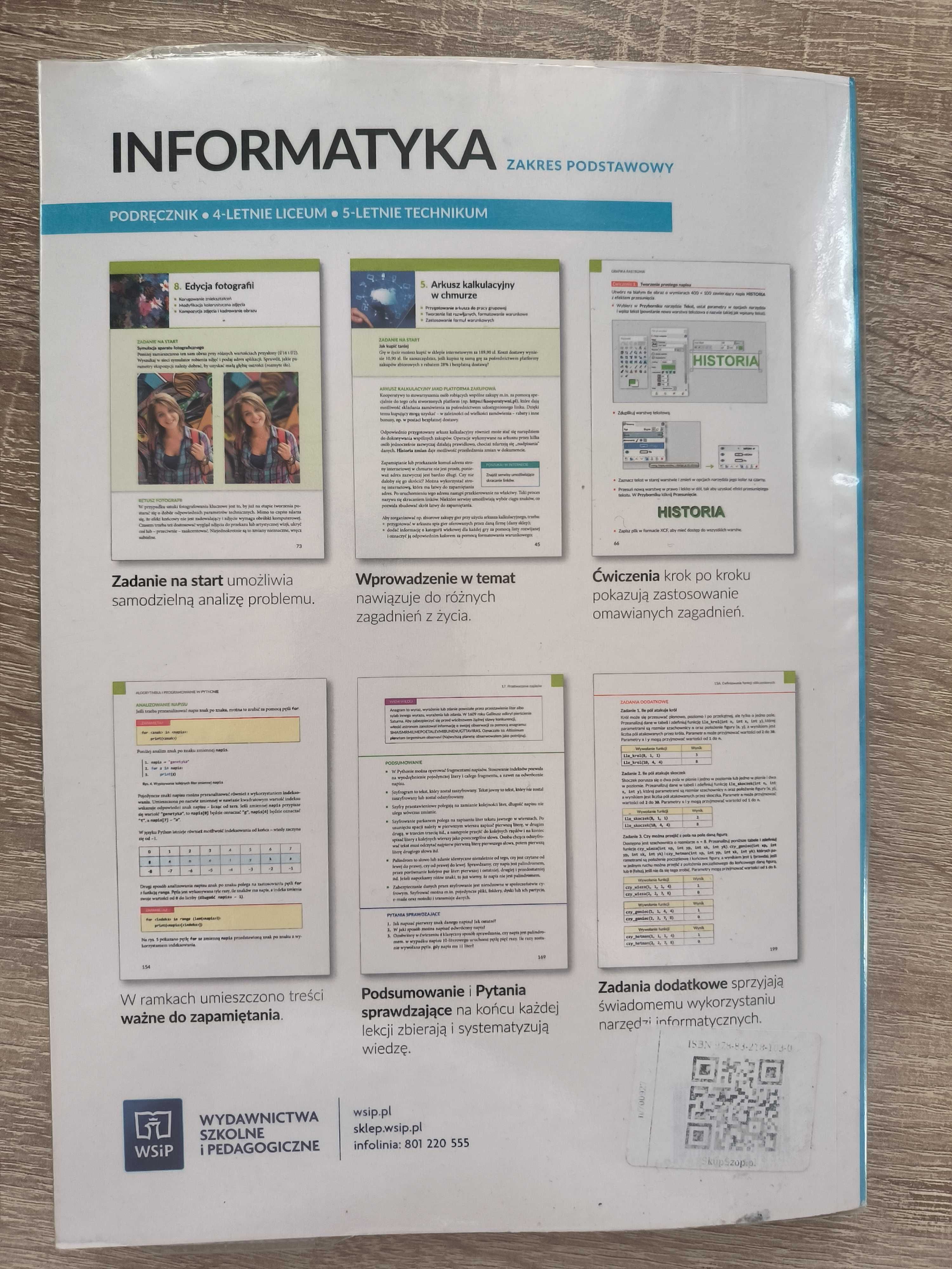 Informatyka 1 podręcznik do liceum i technikum, zakres podstawowy.WSiP