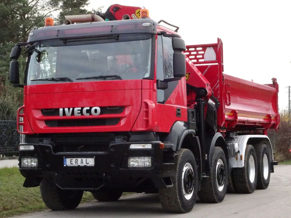 Iveco Trakker 500 Wywrotka 8x4 Kipper Hydroburta  HDS Palfinger PK 26002 EH Pojazd Specjalny