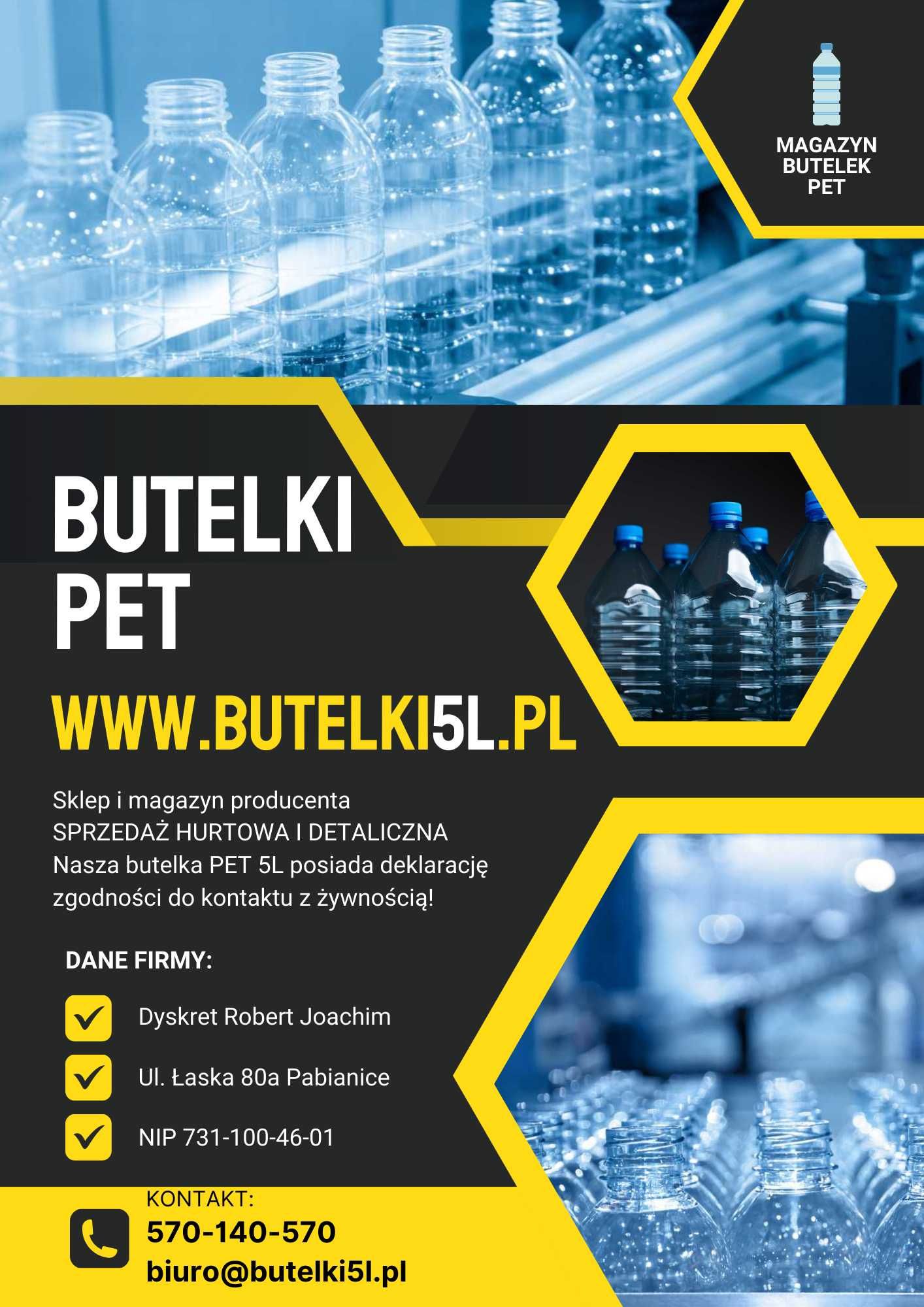PRODUCENT BUTELEK 5L - Ceny hurtowe, butelka PET z atestem spożywczym