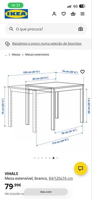 MESA DE JANTAR IKEA VIHALS - PERFEITA PARA O SEU ESPAÇO!