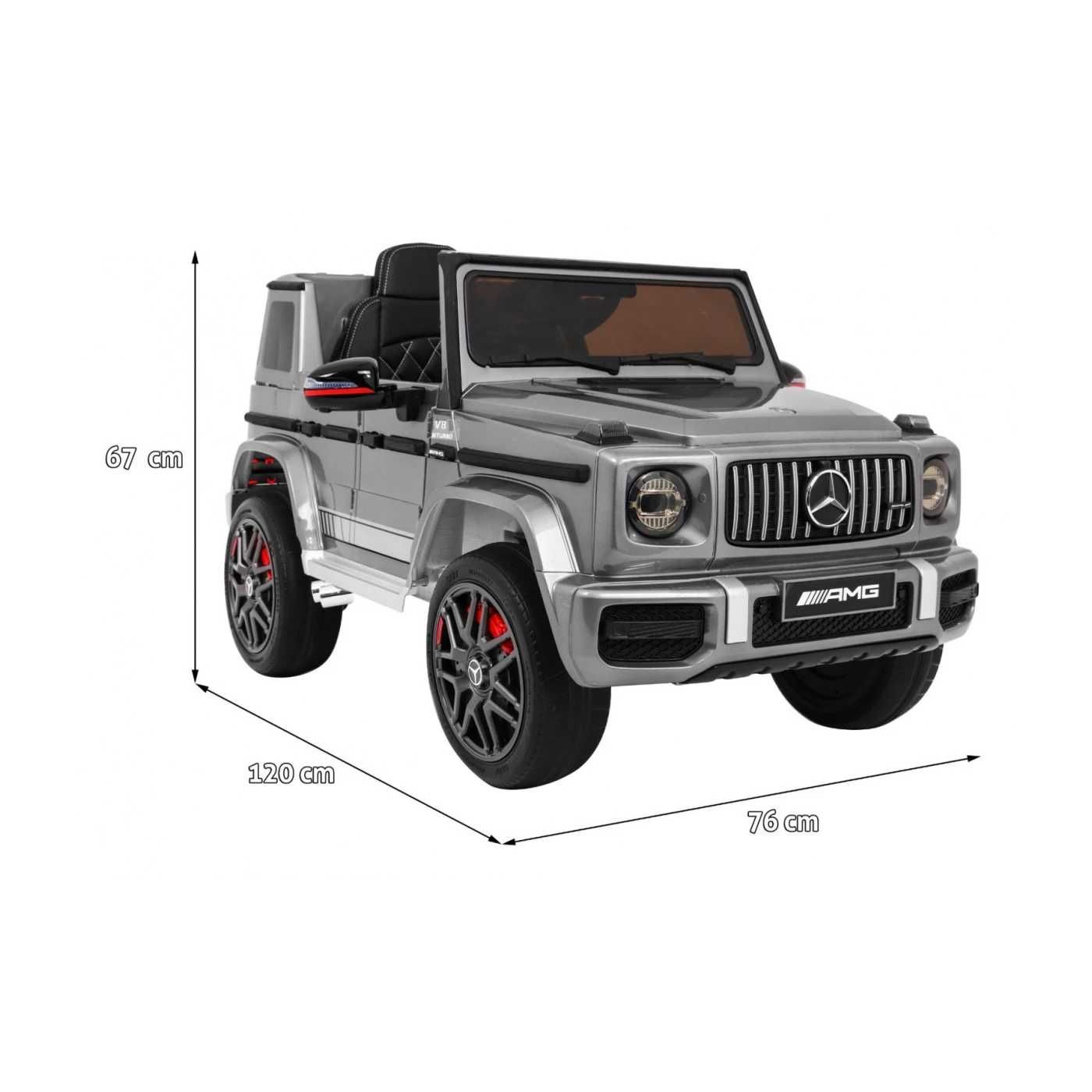 Mercedes AMG G63 dla dzieci Lakier Srebrny + Pilot + MP3 LED