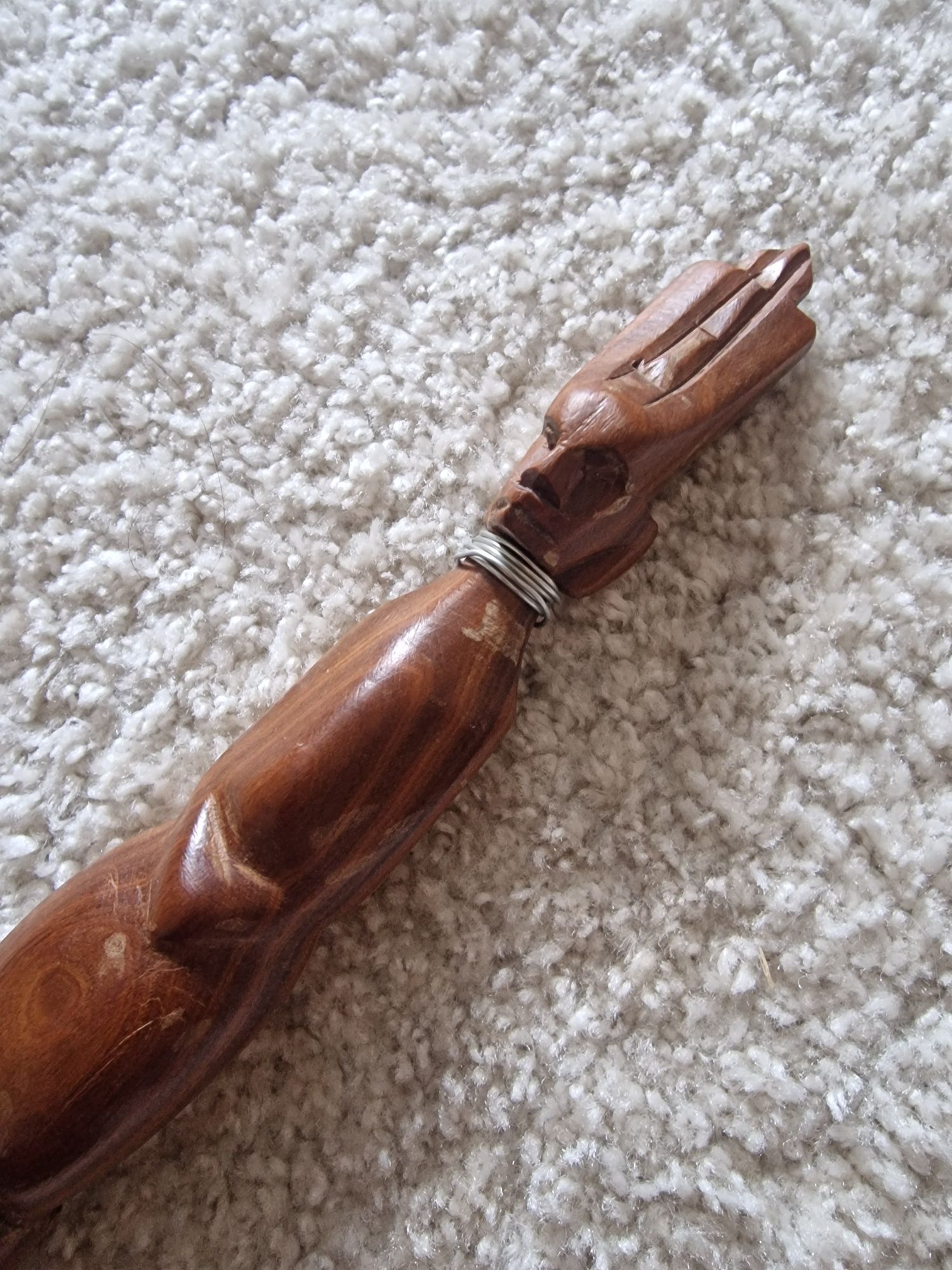 Widelec etniczna drewniany afrykański drewno duży hand made