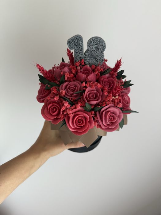 Flower boxy ze świec sojowych, bukiet świec, candle flower box