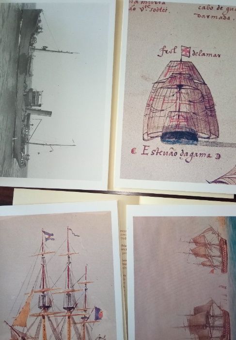 Coleção de 6 postais de antigas embarcações portuguesas