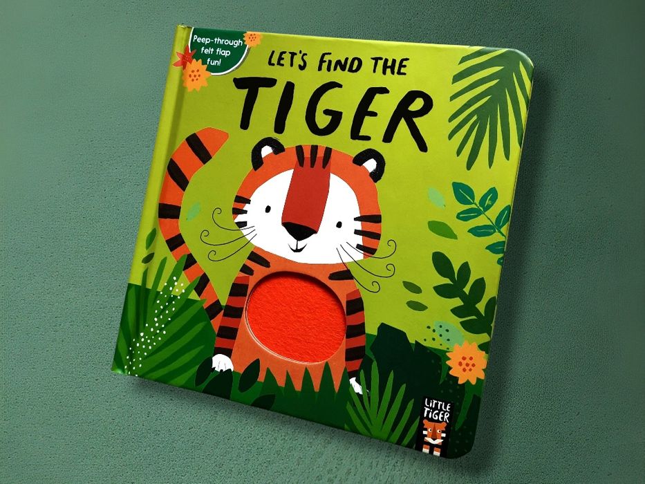 Let's Find The Tiger książeczka po angielsku z klapkami sensoryczna