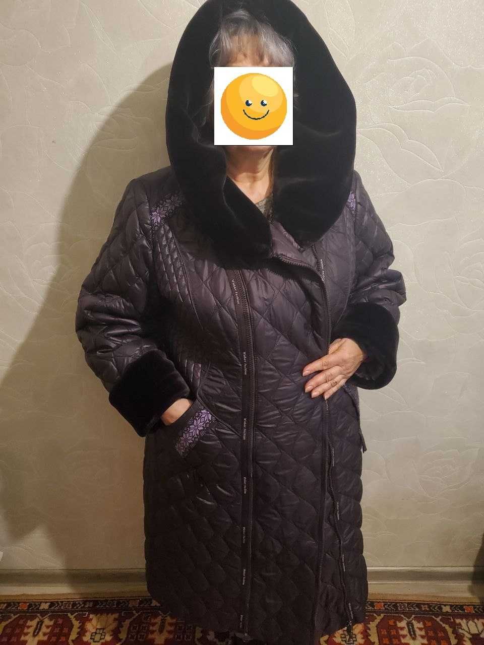 Пуховик-пальто Exclusive moda 62 Темно-бардовый
