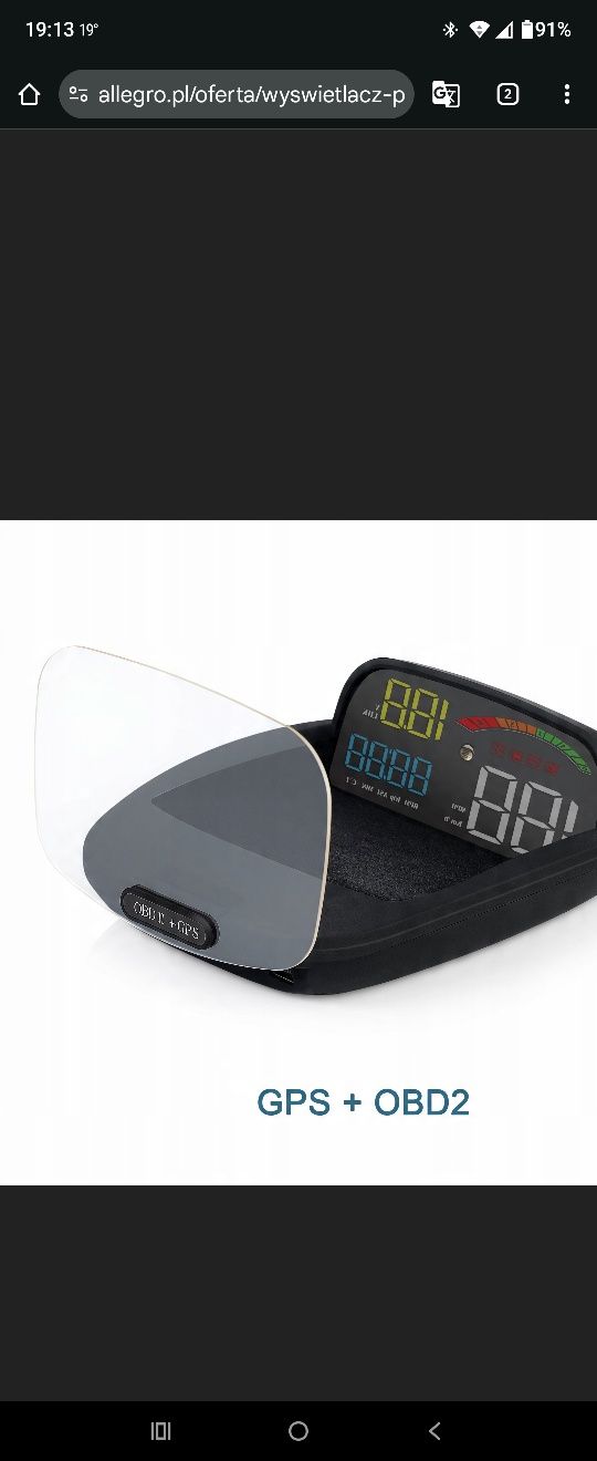 Wyświetlacz hud projektor LED LCD HUD OBD2 GPS C800