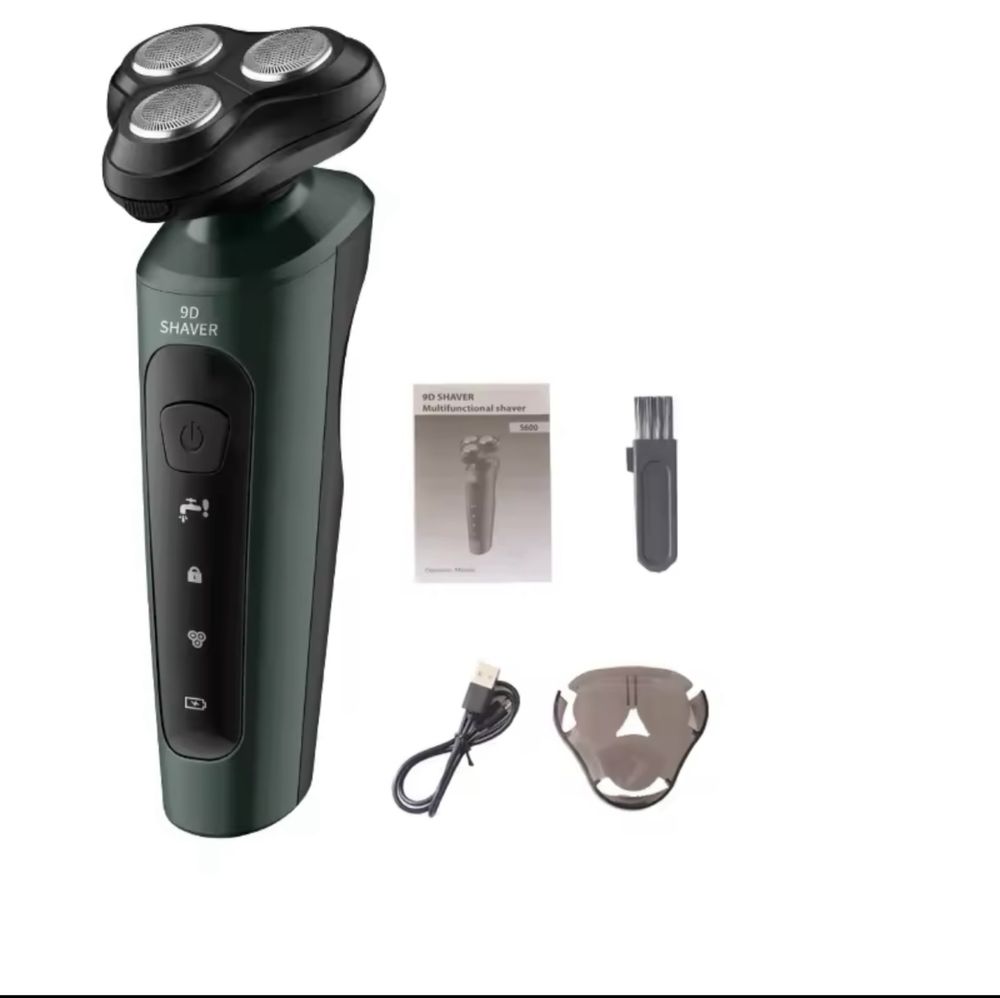 Електробритва чоловіча з акумулятором 9D SHAVER зелена