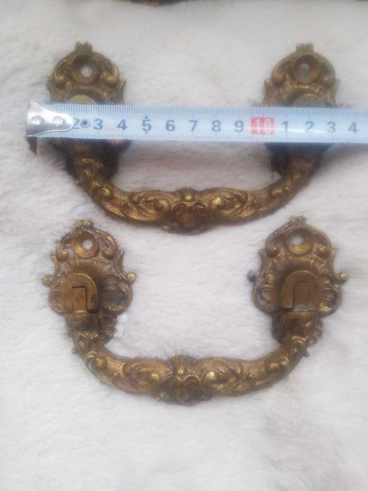 Комплект антикварных бронзовых ручек от пианино XIX века, оригинал