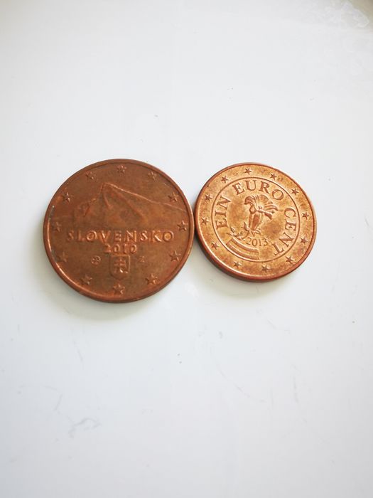 Moedas raras 1 e 2 cêntimos