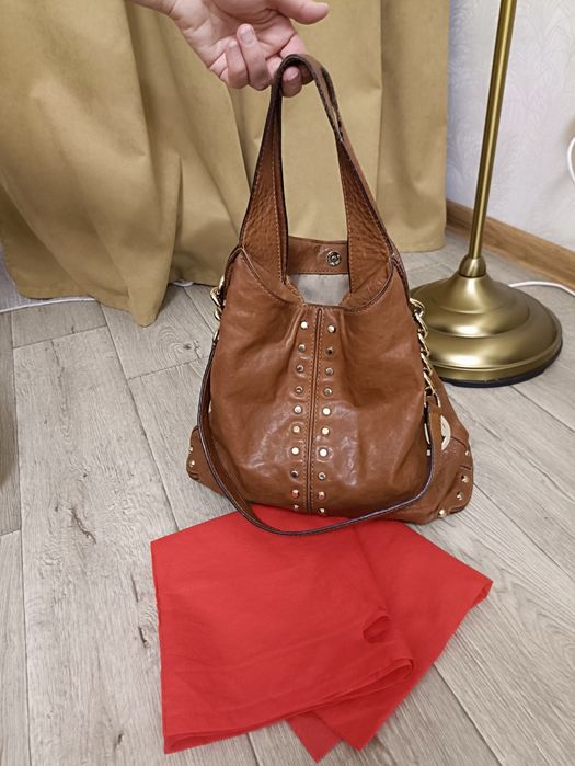 Стильна жіноча сумка з еко-шкіри рудого кольору
