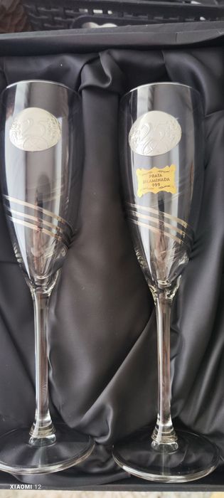 Conjunto 2 copos Bodas Prata 25 anos