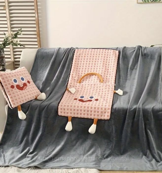 Conjunto 2 em 1 almofada + manta (cobertor/Edredão)