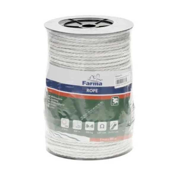 Linka splotka ogrodzeniowa do pastucha mocna 6mmx200m Farma 704020FA