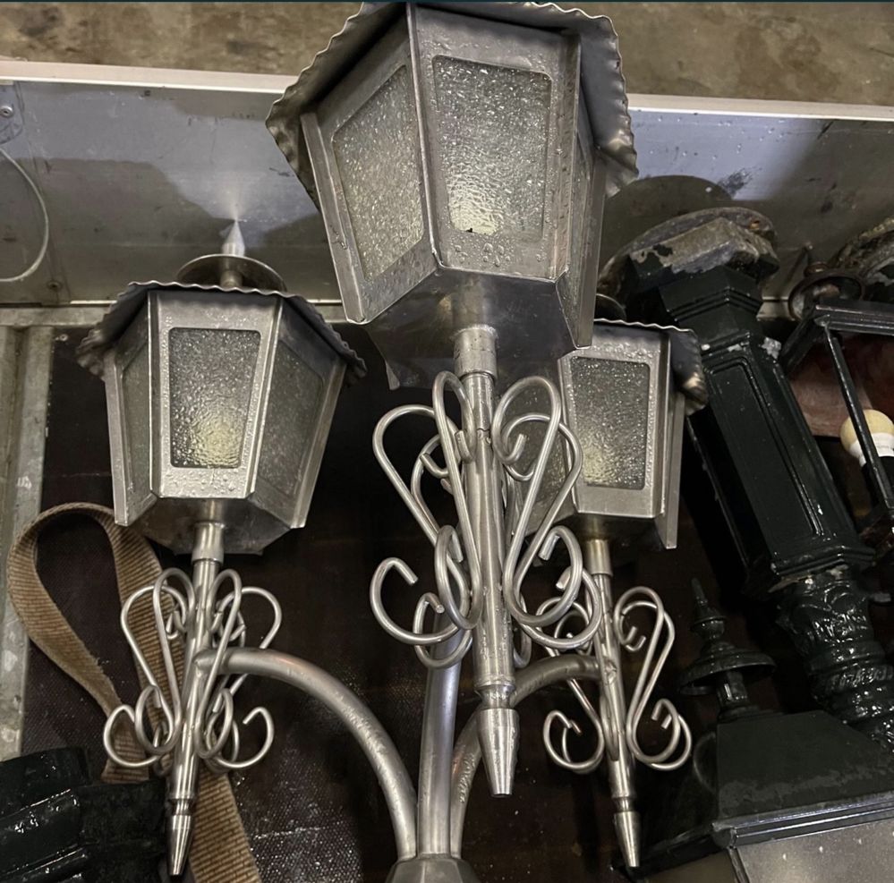 Latarnia parkowa lampa ogrodowa handmade ze stali nierdzewnej unikat