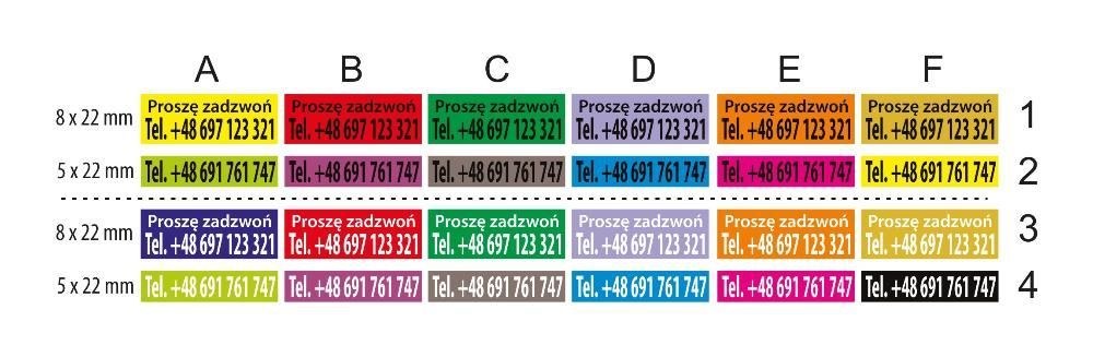 Naklejki na Tipesy, Znaczniki, dla gołębi, na obrączki naklejka