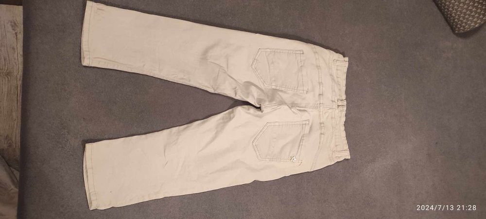 Spodnie 3/4 jeans beżowe szare białe jewelly tk maxx XS