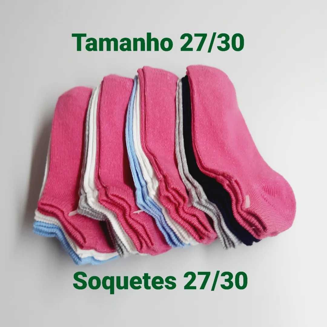 12 pares de soquetes tamanho 27/30 em algodão do bom