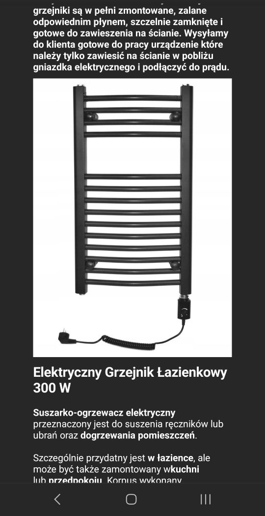 Czarny grzejnik elektryczny zalany plynem