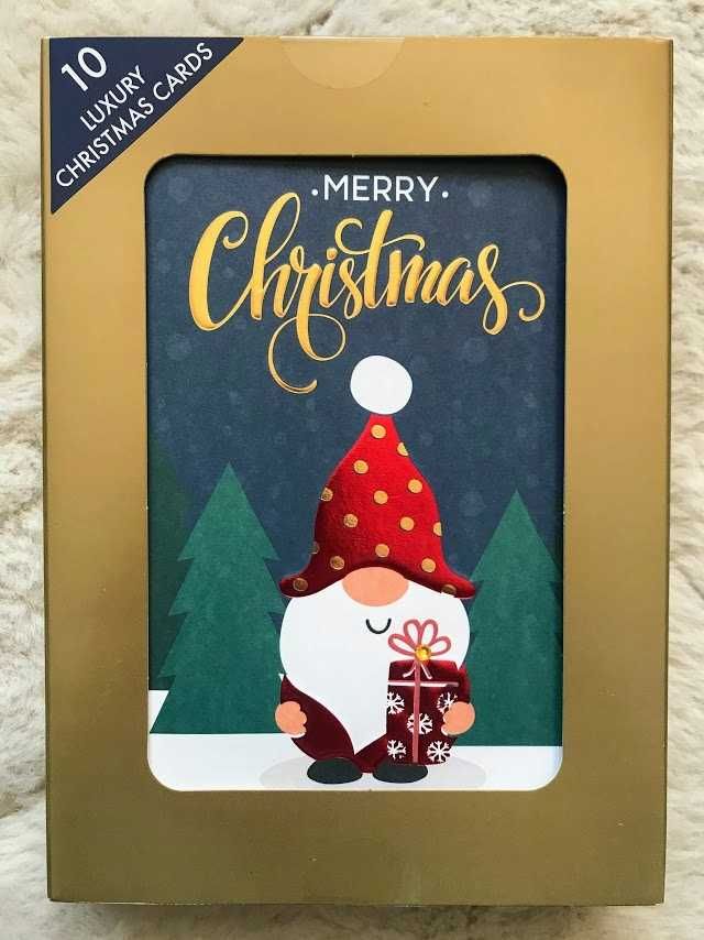 Kartka Boże Narodzenie Błyszczące 10 sztuk 2 WZORY Nowe
