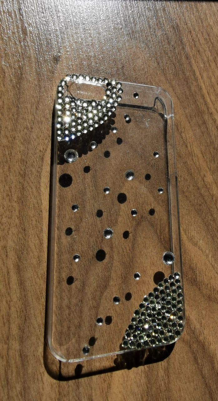iPhone Samsung etui obudowa przezroczysta cyrkonie błyszcząca plastik