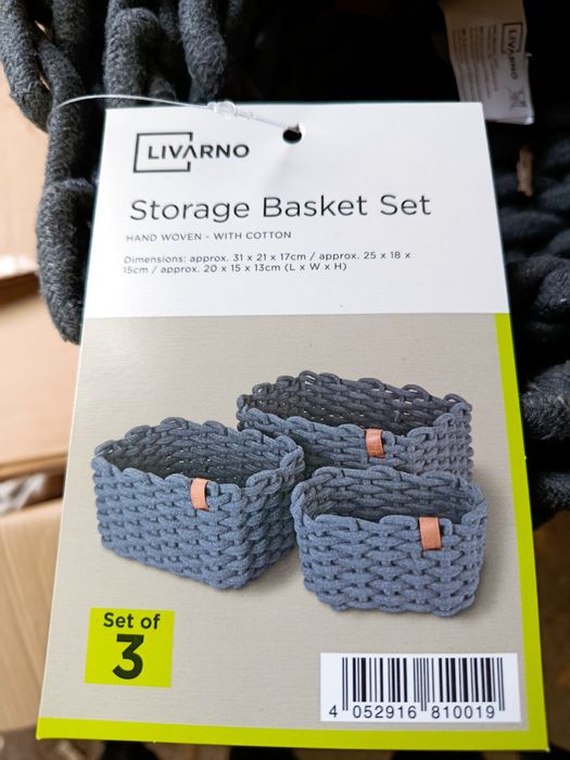 Набір кошиків для зберігання з бавовни Livarno Home Австрія з 3 шт