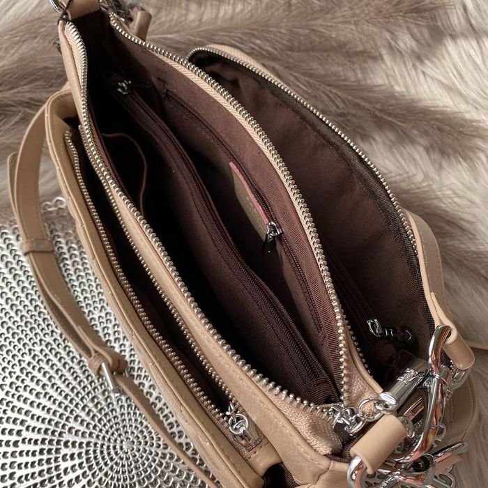 Бежева Сумка Polina&Eiterou шкіра натуральна
Polina&Eiterou