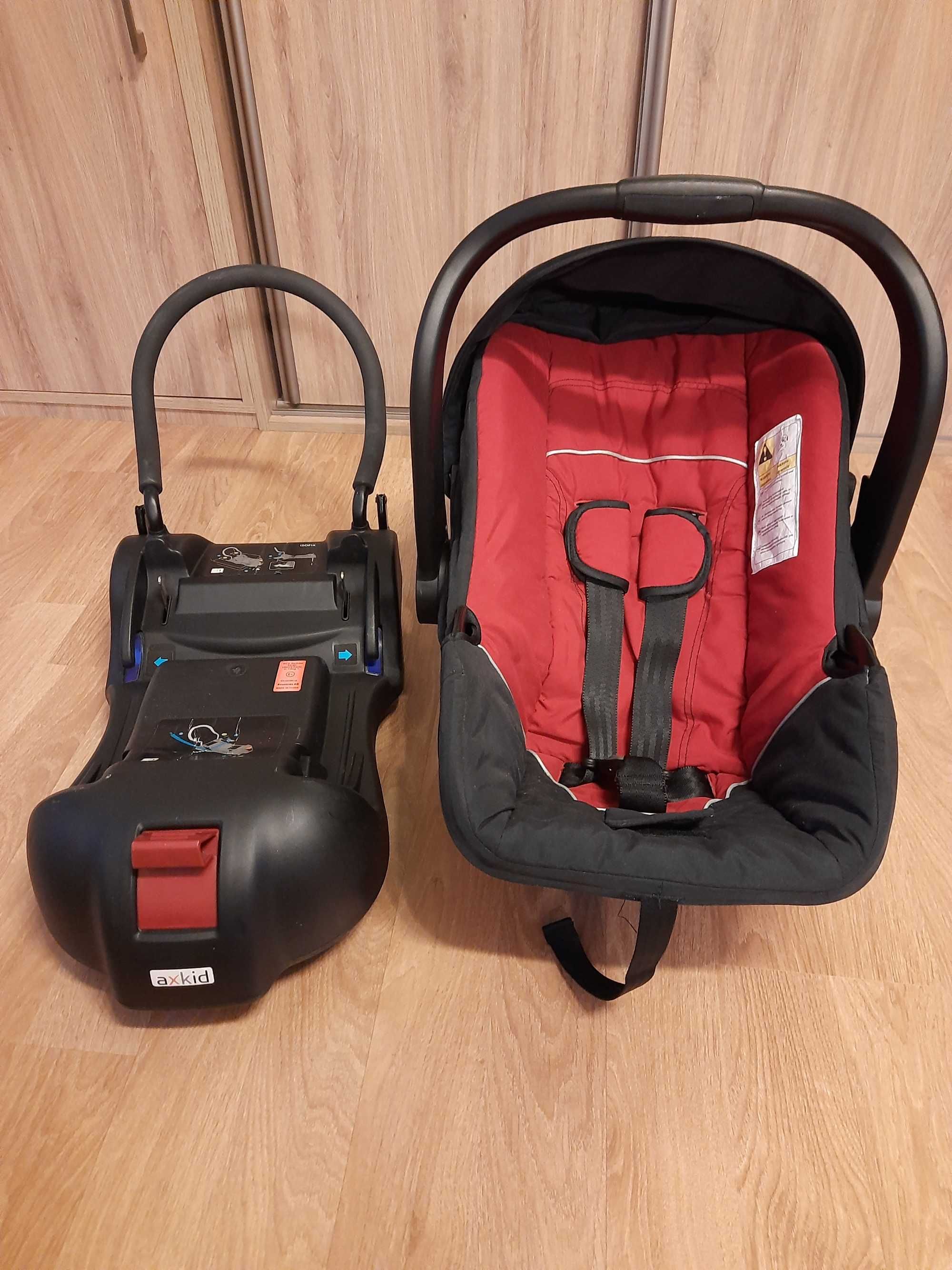 Fotelik Axkid BabyFix Red czerwony 0-13kg + baza