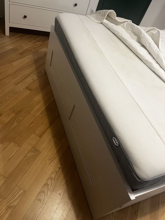 Ikea brimnes 140x200 zagłówek i materac