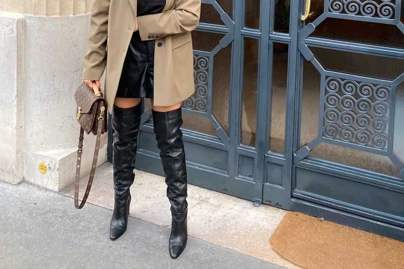 POBUDZAJĄ ZMYSŁY kozaki MUSZKIETERKI do połowy uda na klocku ZARA 40