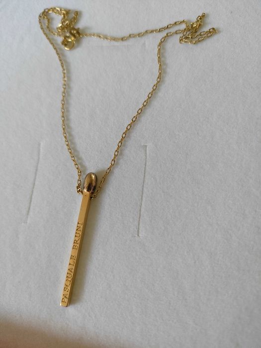 Piękny złoty łańcuszek naszyjnik zapałka 585