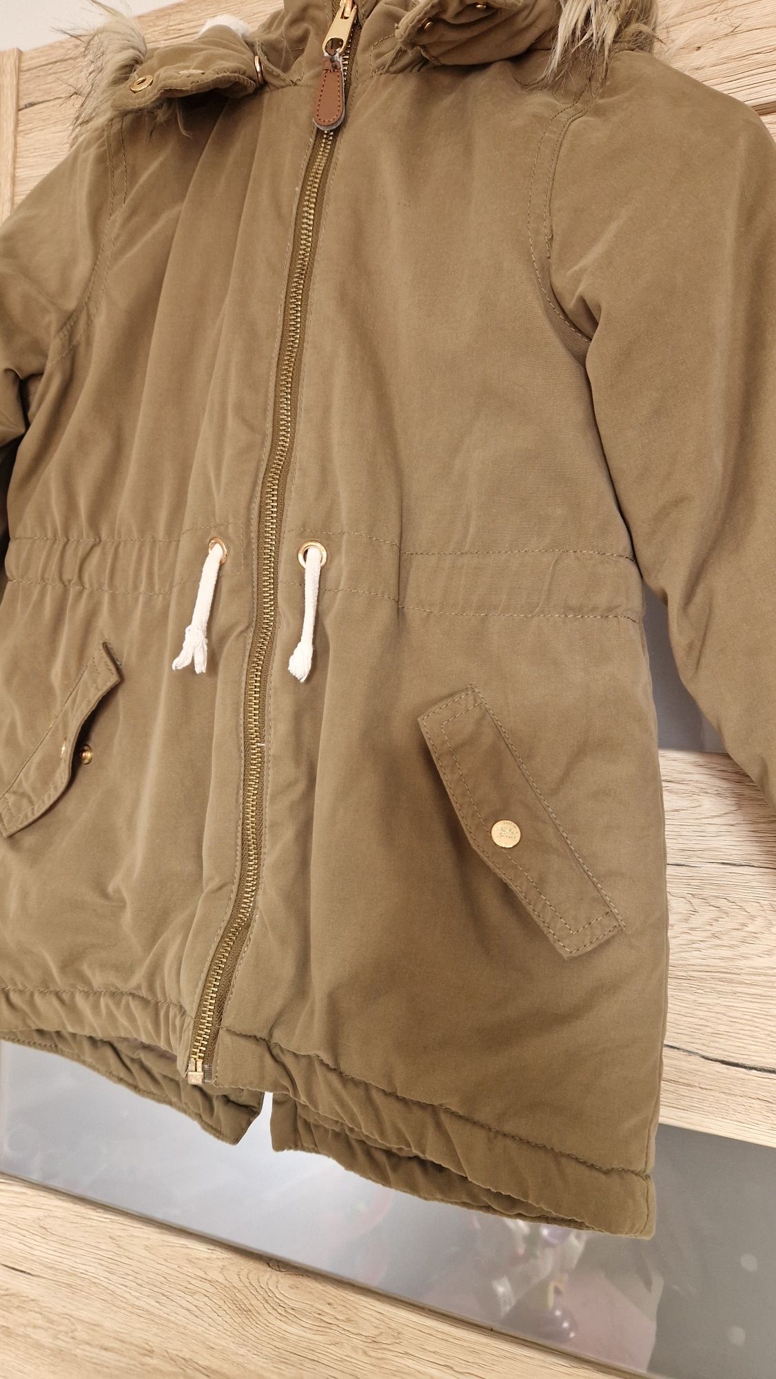 Kurtka parka h&m r.122 płaszczyk khaki