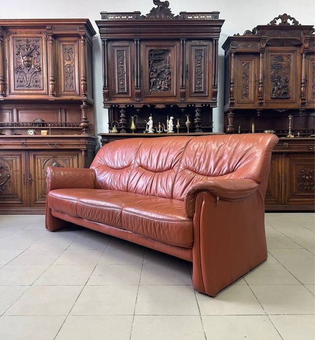 Шкіряний комплект диван софа 3128 кожа крісло 3130