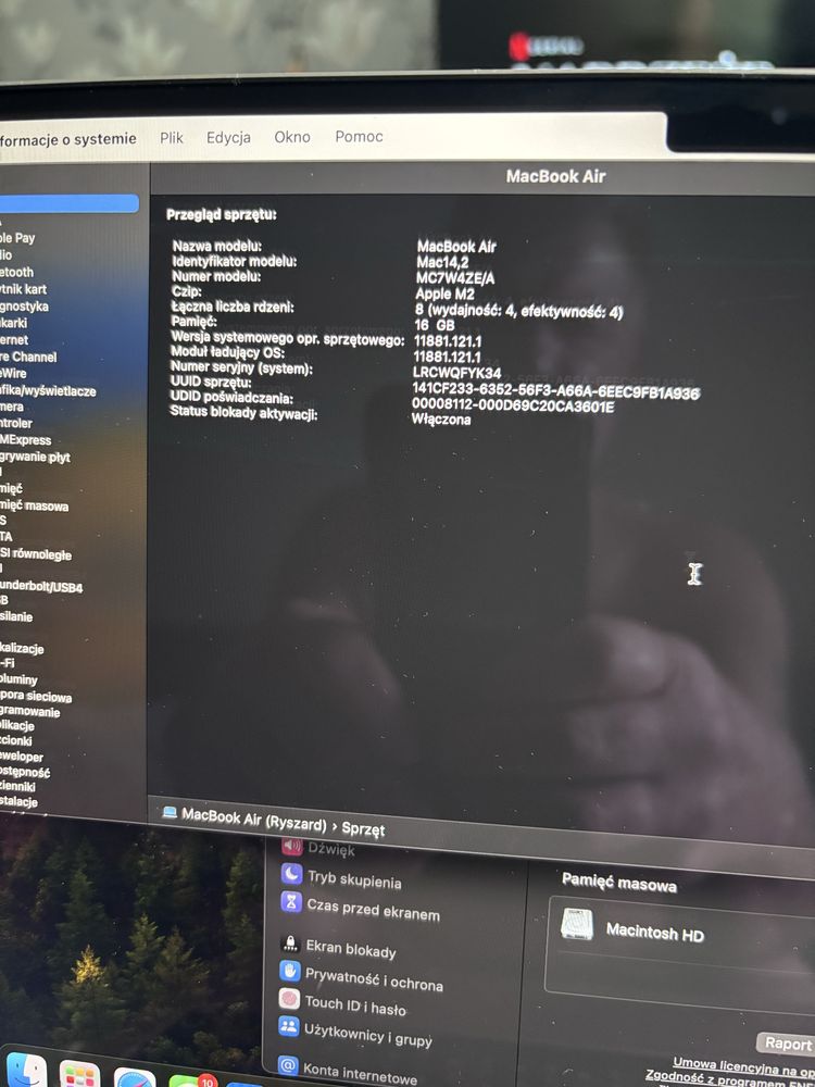MacBook Air M2 na gwarancji