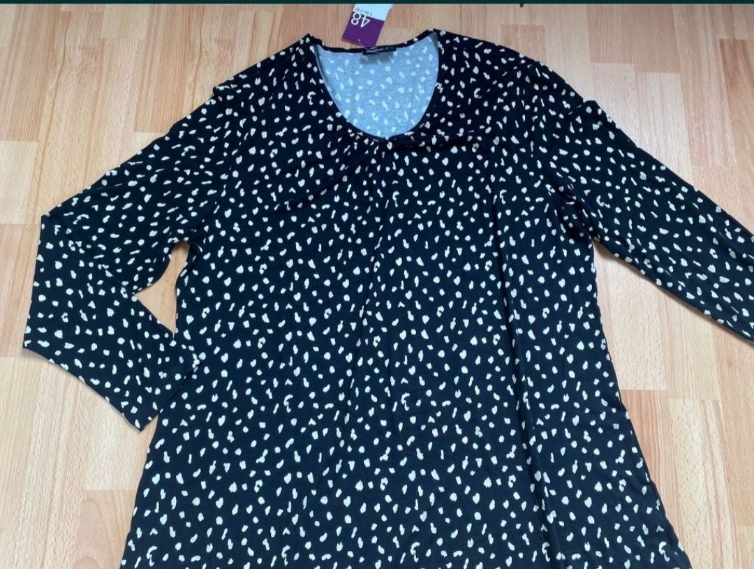 Nowa dłuższa bluzka tunika r 48 4xl duża plus size wiskoza