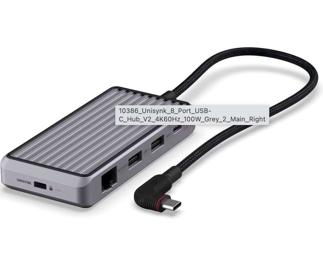 8 Port USB-C Hub V2 Unisynk  dla MacBook