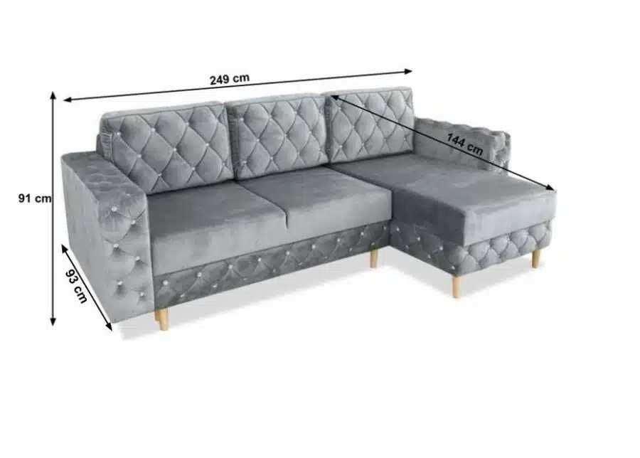Piękny narożnik w stylu glamour