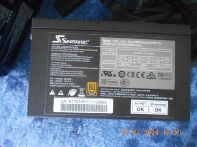 fonte alimentação seasonic S12II bronze 520W ATENÇÃO LER O ANUNCIO