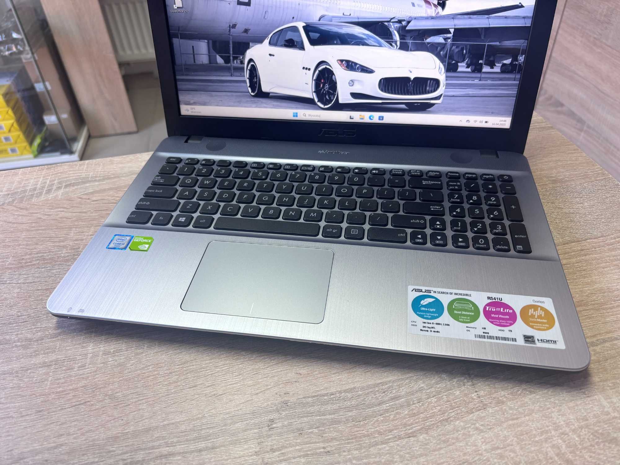 Laptop Asus R541U - i3-6006u, 16GB ram, Nvidia GeForce, dysk SSD