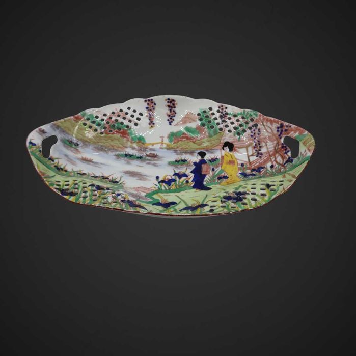 Patera ażurowa Victoria Czecho-Slovakia w stylu chinoiserie b5/101963