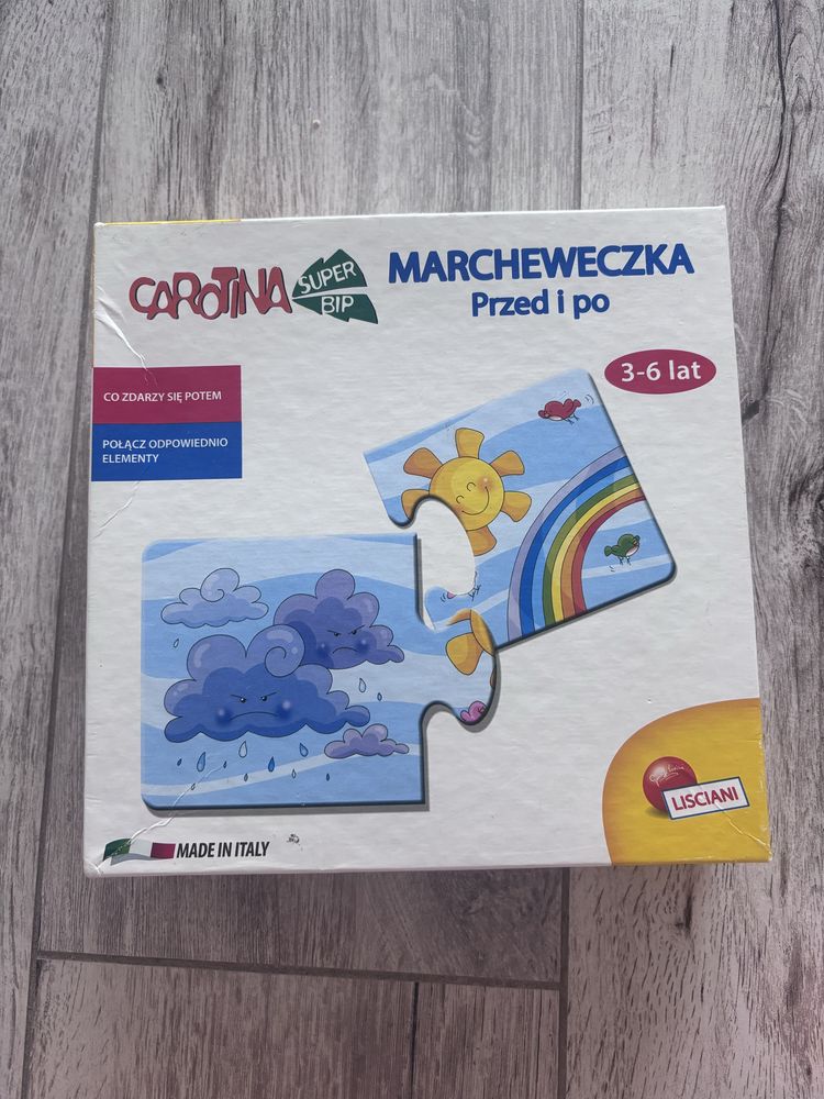 Gra edukacyjna przed i po puzzle