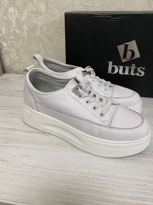 Кожані білі кеди