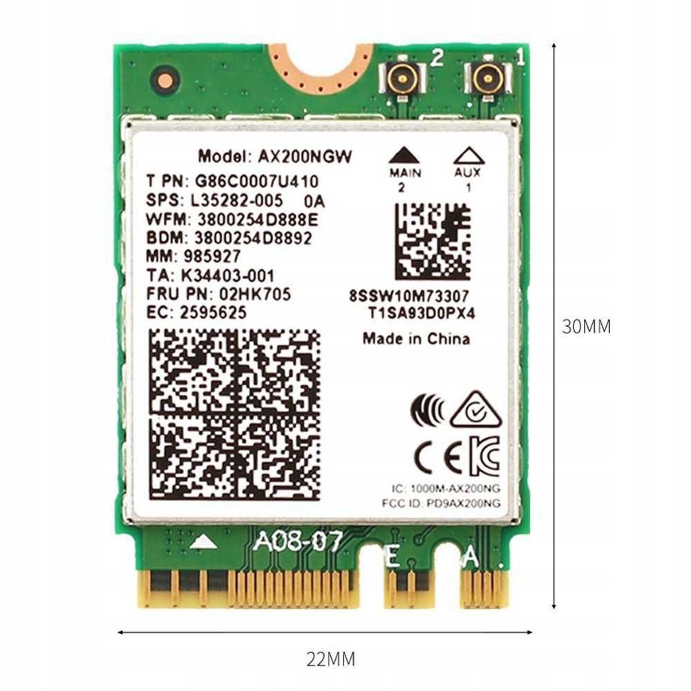 Intel AX200NGW Karta sieciowa WIFI wewętrzna M.2 2,4GHz 5GHz