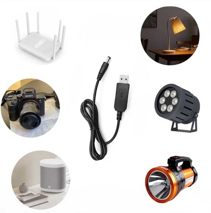 Комплект из 2-х кабелей для роутера от повербанка на 9V и 12V